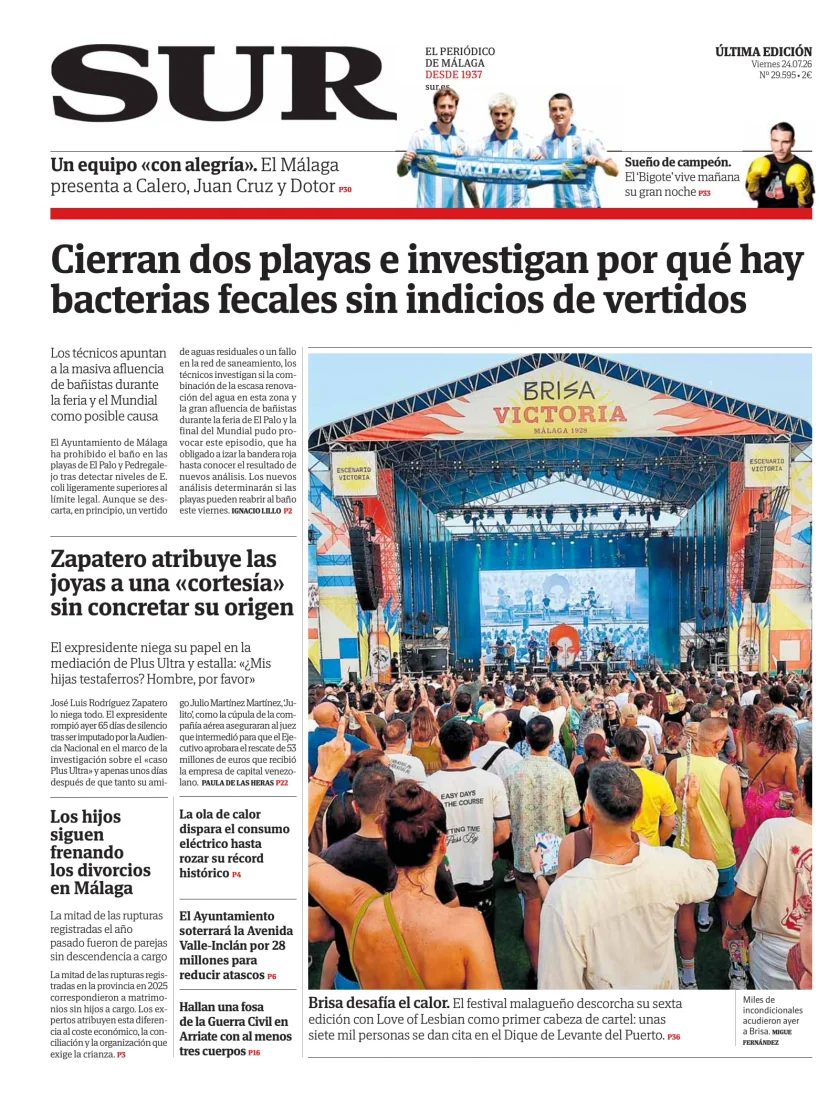 Portada de Diario Sur