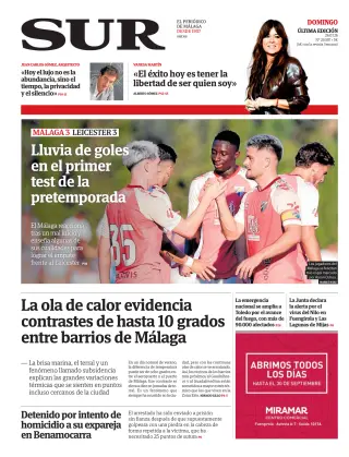 Portada de Diario Sur, 26 de julio de 2026