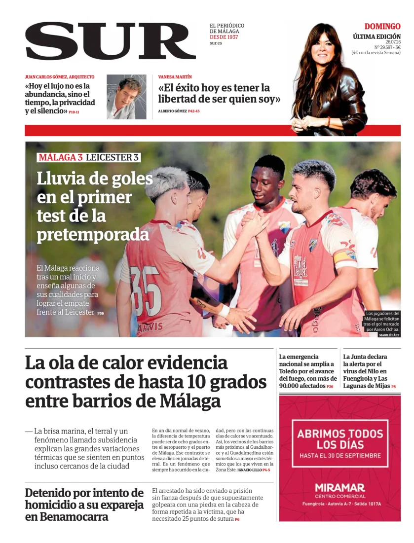 Portada de Diario Sur