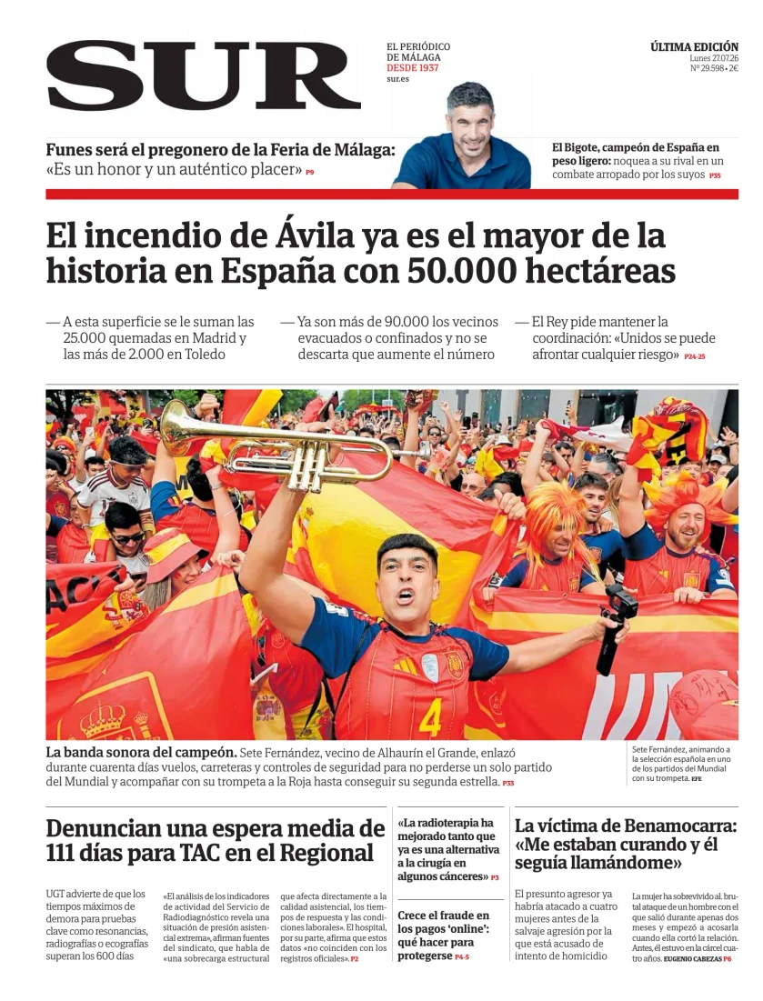Portada de Diario Sur