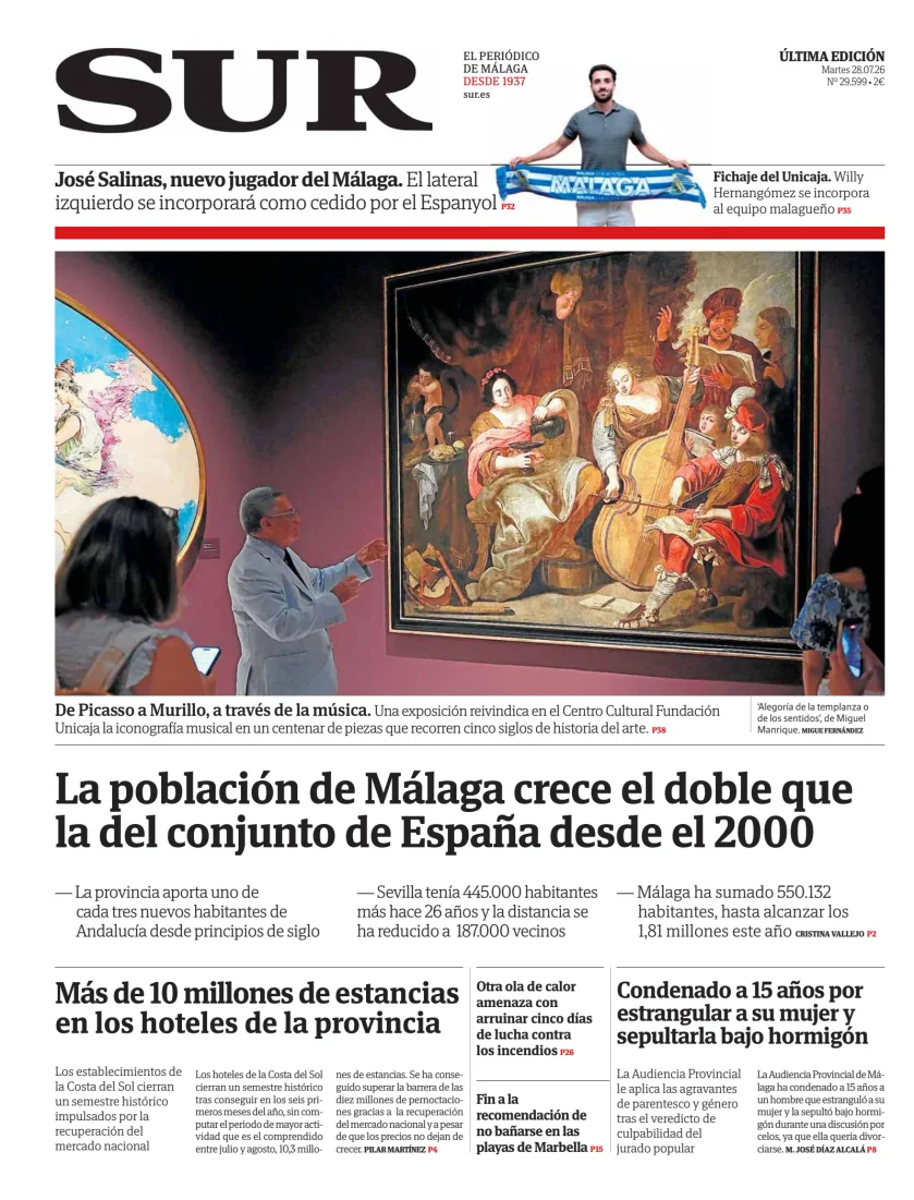 Portada de Diario Sur