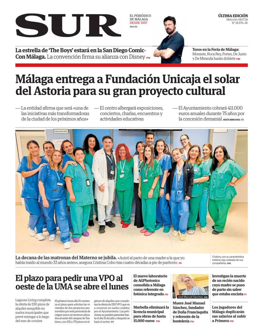 Portada de Diario Sur