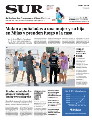 Portada de Diario Sur, 9 de julio de 2026