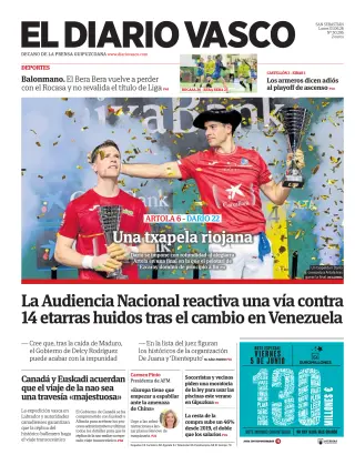 Portada de Diario Vasco, 1 de junio de 2026