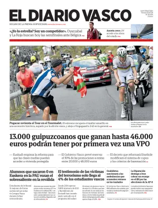 Portada de Diario Vasco, 10 de julio de 2026