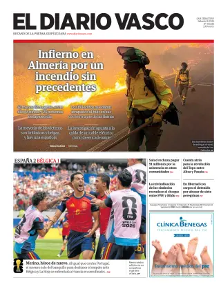 Portada de Diario Vasco, 11 de julio de 2026