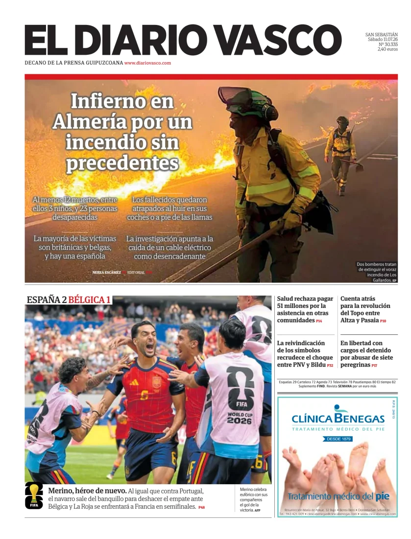 Portada de Diario Vasco