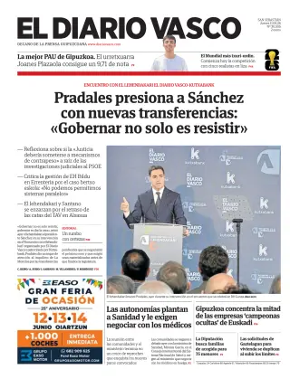 Portada de Diario Vasco, 11 de junio de 2026