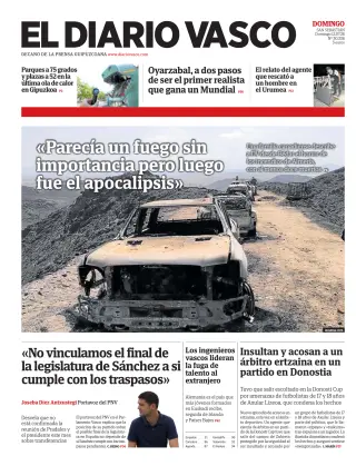 Portada de Diario Vasco, 12 de julio de 2026