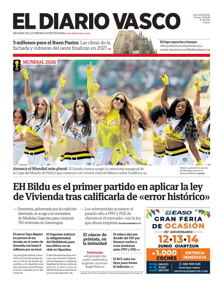 Portada de Diario Vasco