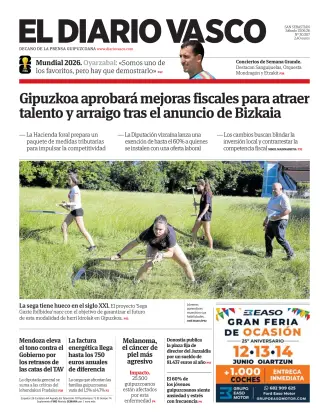 Portada de Diario Vasco, 13 de junio de 2026