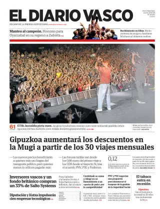 Portada de Diario Vasco, 23 de julio de 2026