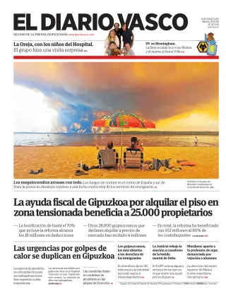 Portada de Diario Vasco, 25 de julio de 2026