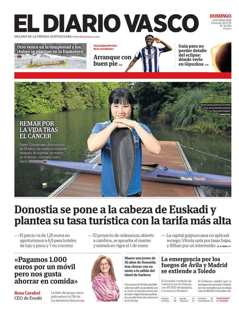 Portada de Diario Vasco