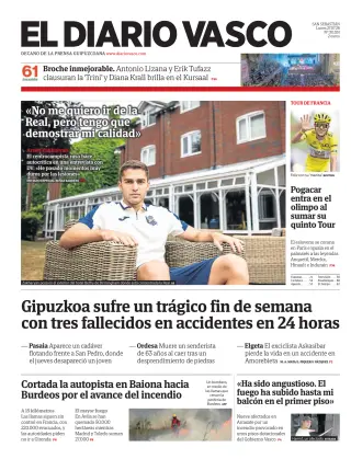 Portada de Diario Vasco, 27 de julio de 2026