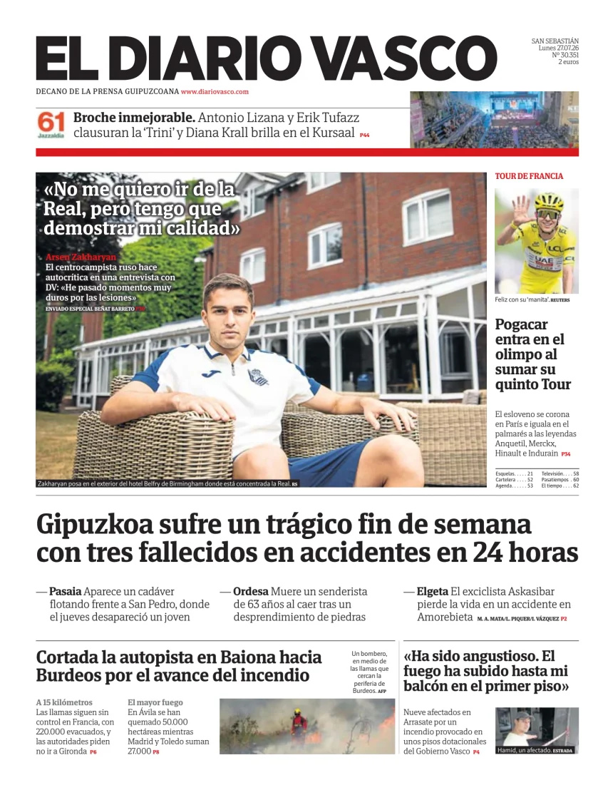 Portada de Diario Vasco