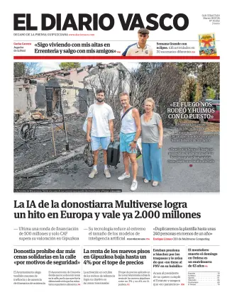 Portada de Diario Vasco, 28 de julio de 2026