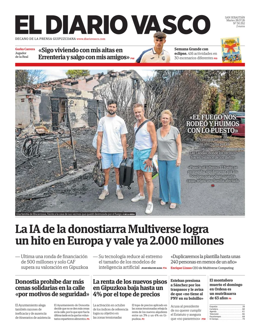 Portada de Diario Vasco