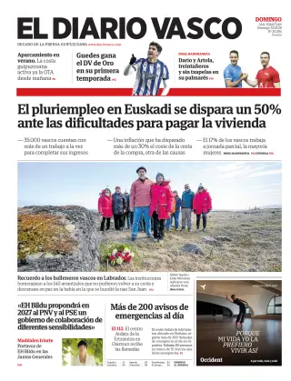 Portada de Diario Vasco, 31 de mayo de 2026
