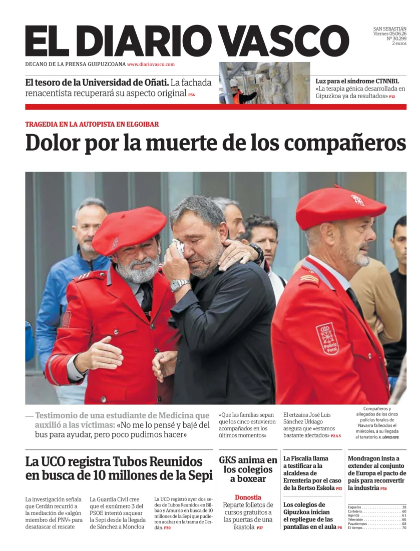 Portada de Diario Vasco
