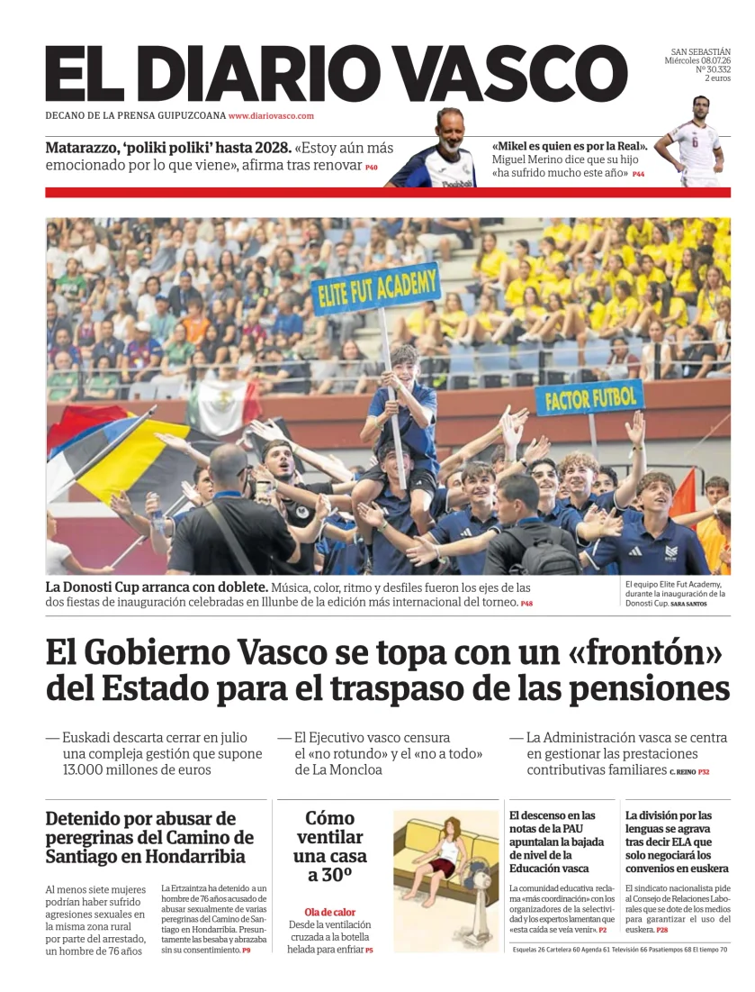 Portada de Diario Vasco