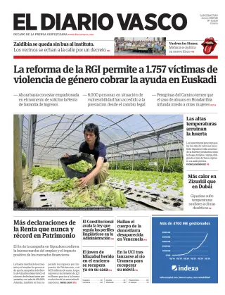 Portada de Diario Vasco, 9 de julio de 2026