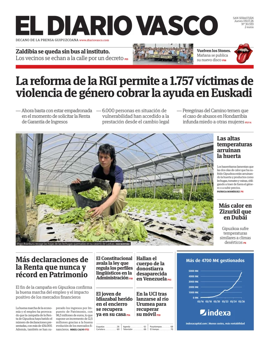 Portada de Diario Vasco