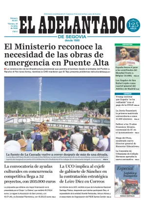 Portada de El Adelantado de Segovia, 10 de julio de 2026
