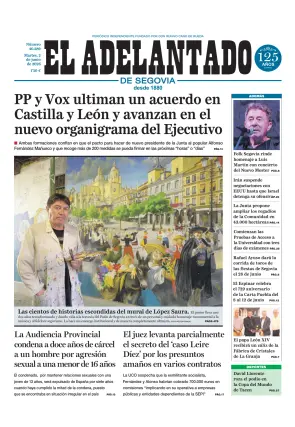 Portada de El Adelantado de Segovia, 2 de junio de 2026