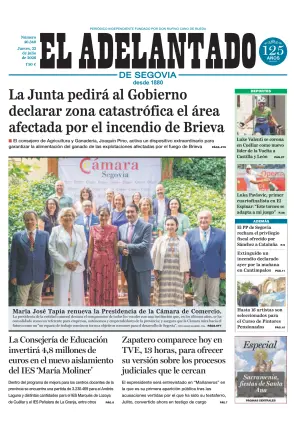 Portada de El Adelantado de Segovia, 23 de julio de 2026