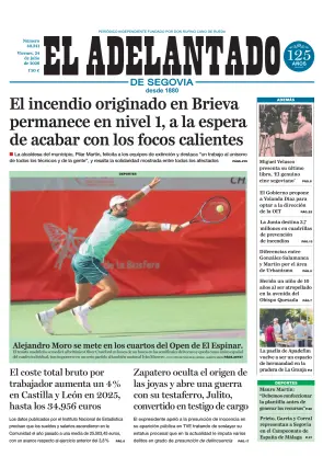 Portada de El Adelantado de Segovia, 24 de julio de 2026