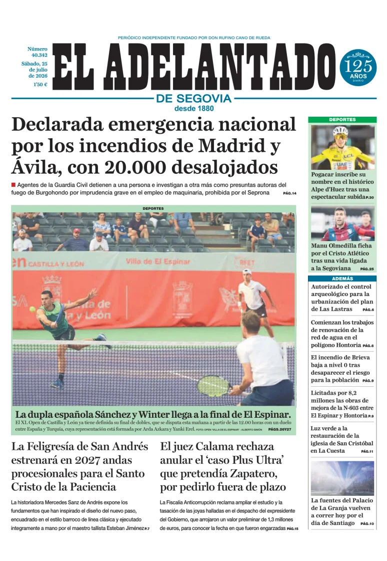 Portada de El Adelantado de Segovia