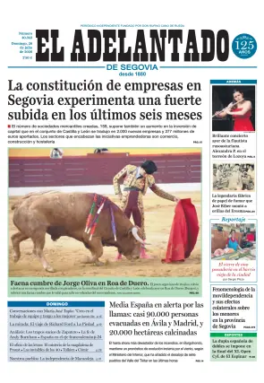 Portada de El Adelantado de Segovia, 26 de julio de 2026