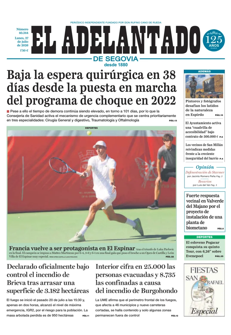 Portada de El Adelantado de Segovia