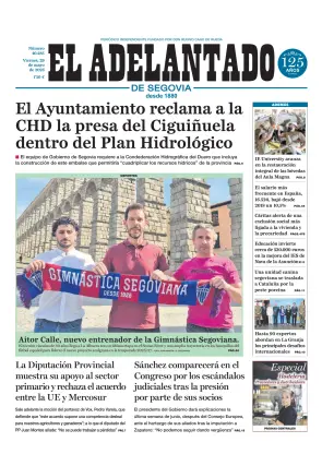 Portada de El Adelantado de Segovia, 29 de mayo de 2026