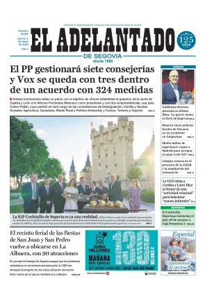 Portada de El Adelantado de Segovia, 4 de junio de 2026