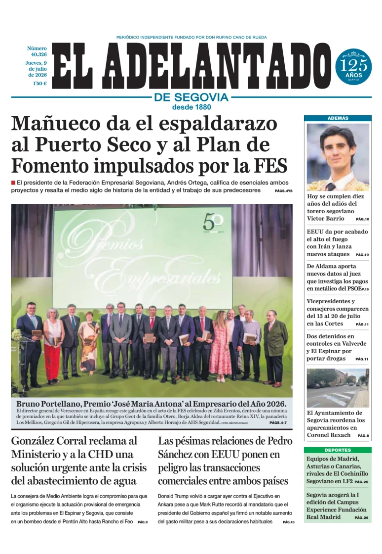 Portada de El Adelantado de Segovia