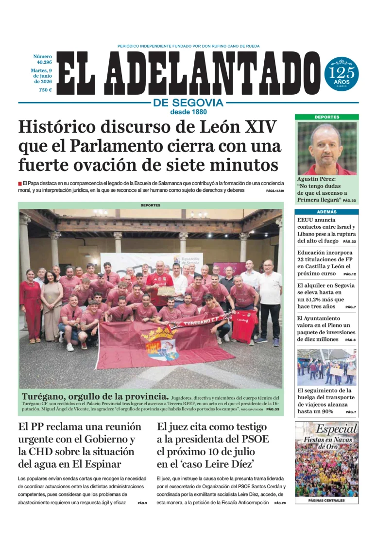Portada de El Adelantado de Segovia