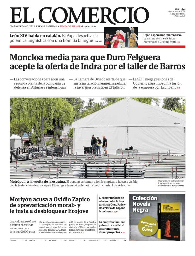 Portada de El Comercio