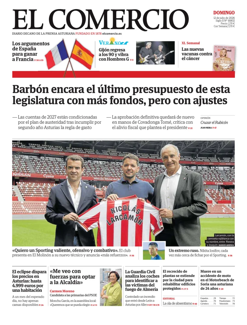 Portada de El Comercio