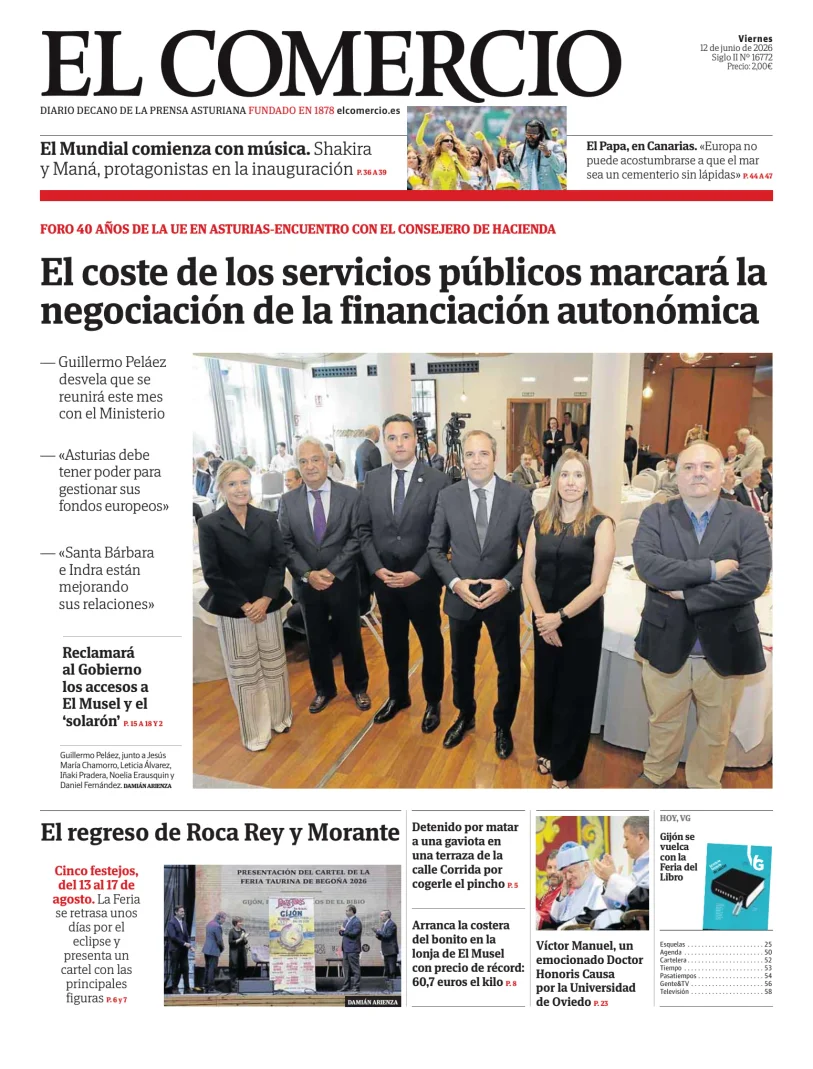 Portada de El Comercio