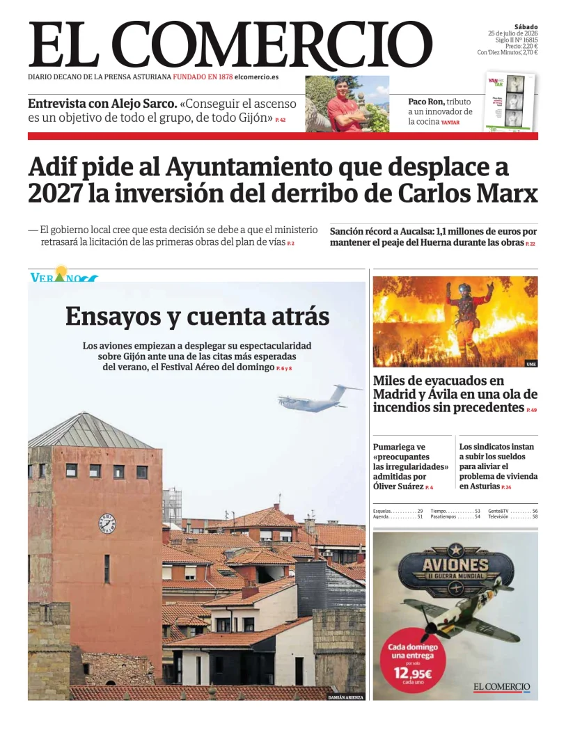 Portada de El Comercio