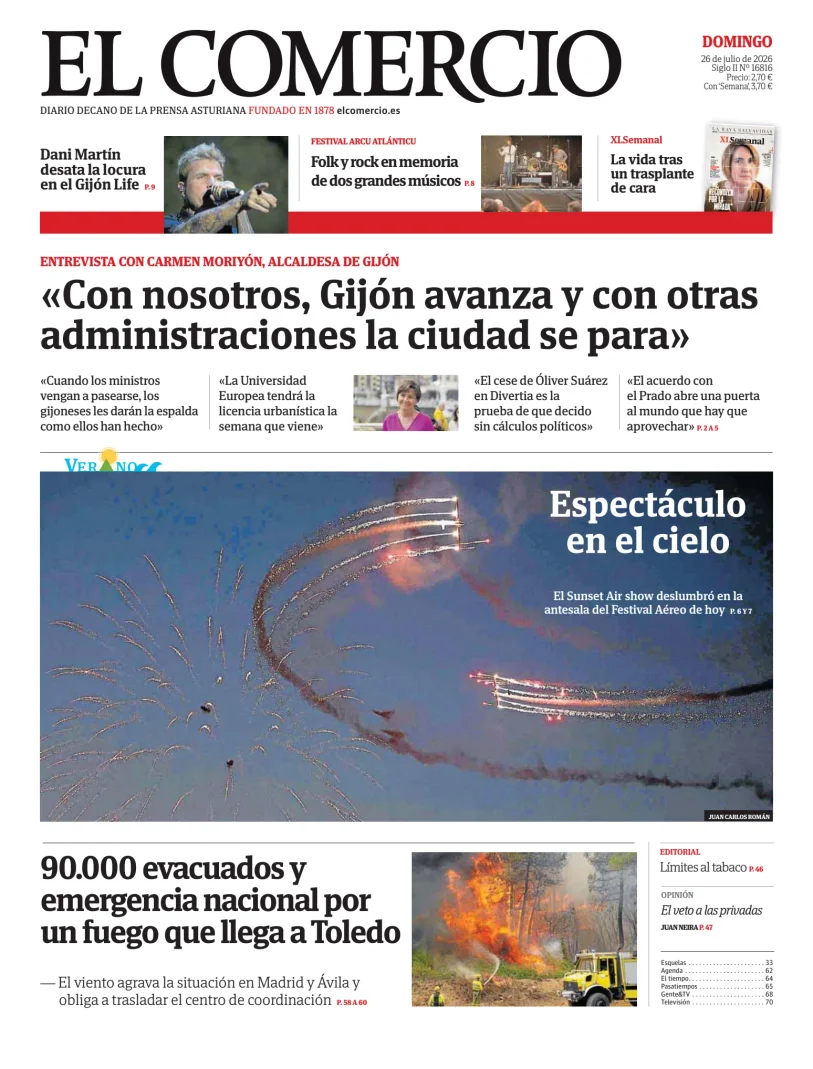 Portada de El Comercio