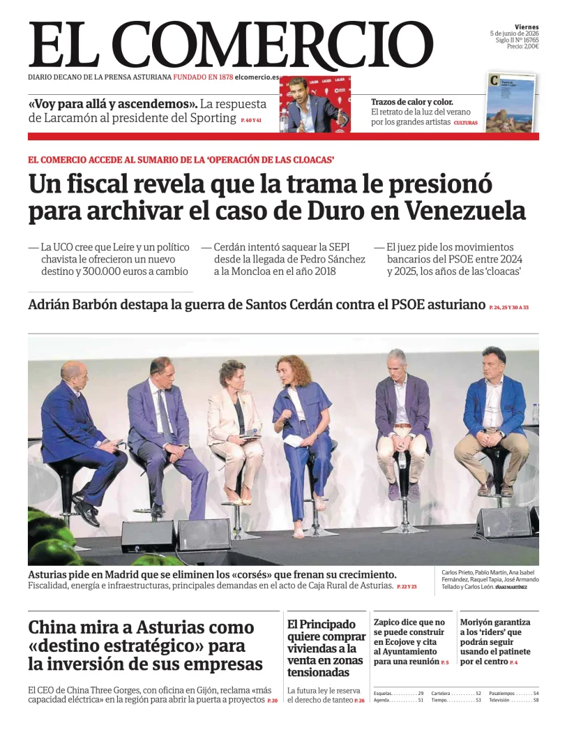 Portada de El Comercio