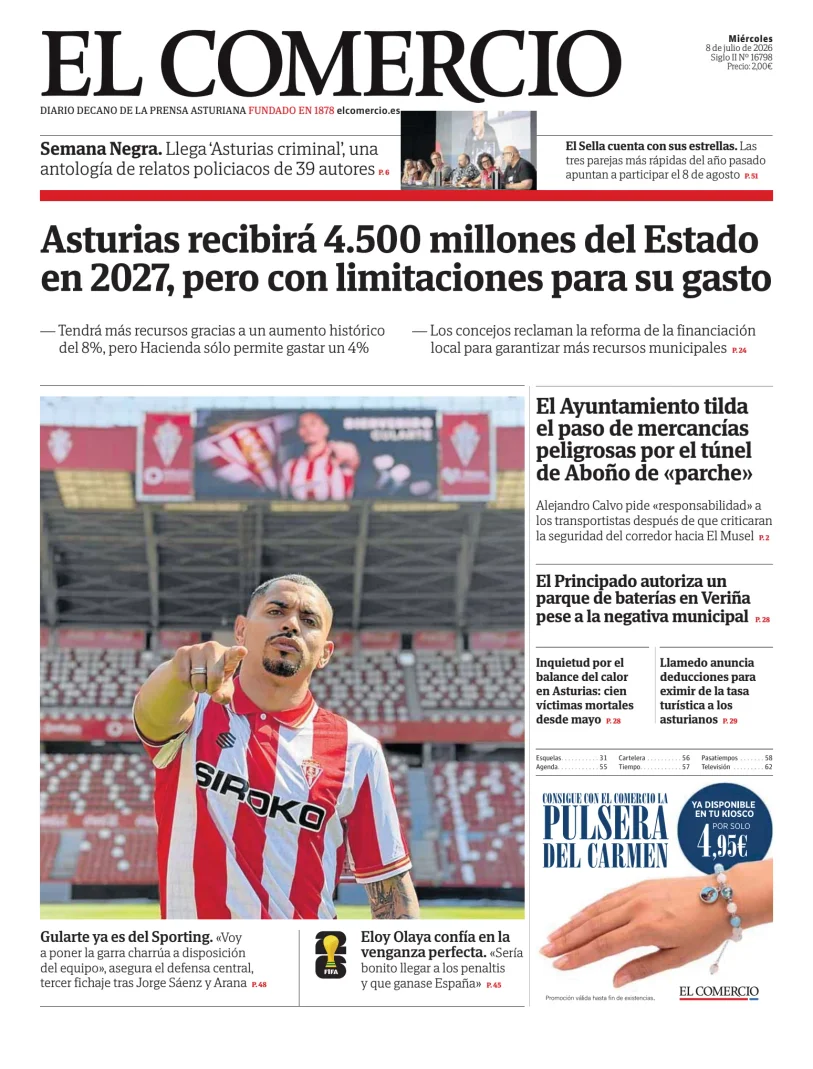 Portada de El Comercio