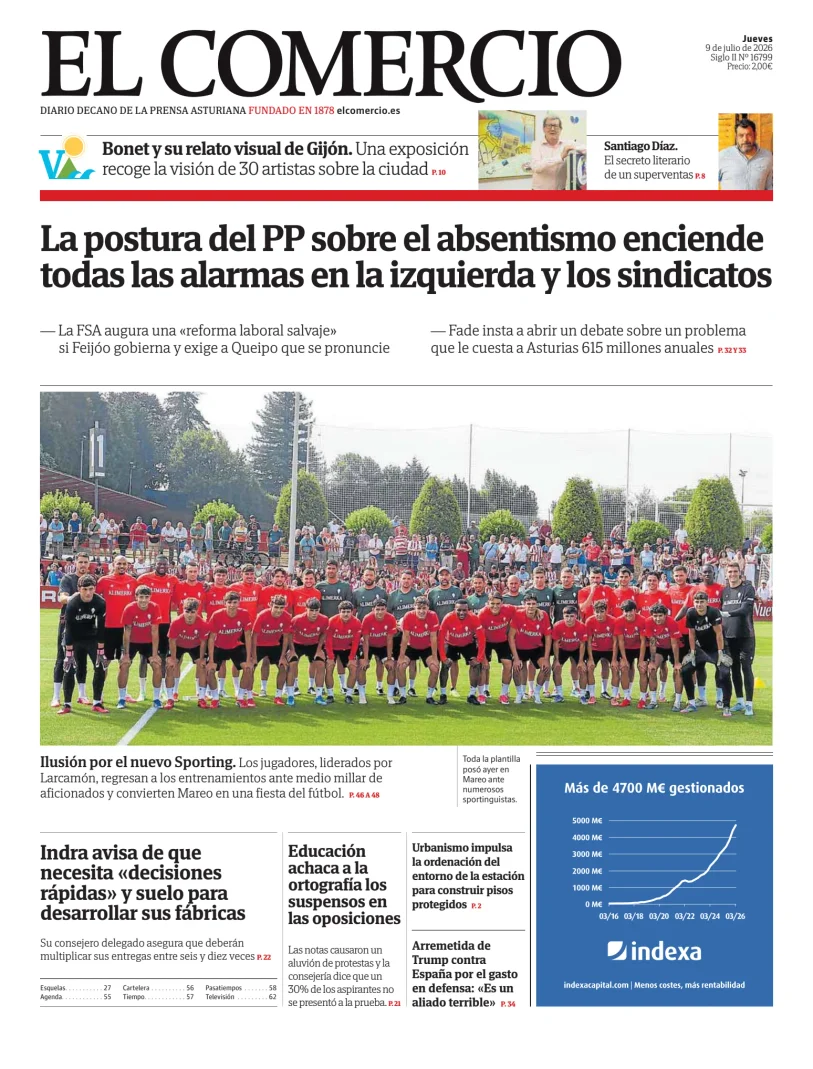 Portada de El Comercio