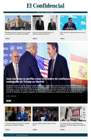 Portada de El Confidencial, 1 de junio de 2026