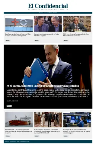 Portada de El Confidencial, 11 de julio de 2026