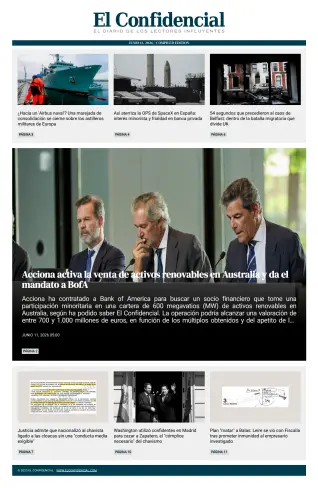 Portada de El Confidencial, 11 de junio de 2026