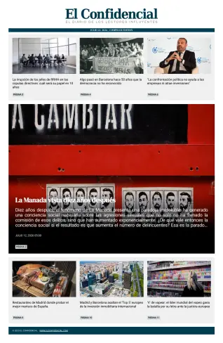Portada de El Confidencial, 12 de julio de 2026